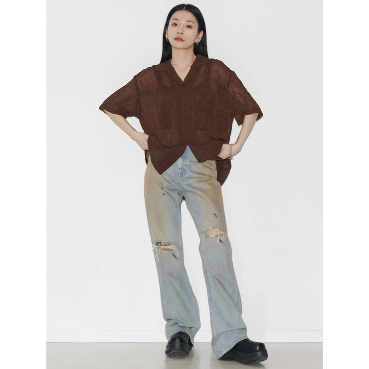 【VEQUM】SHEER BOXY SHIRT | EMODA | 詳細画像14 