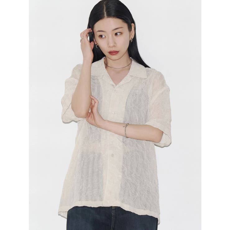 【VEQUM】SHEER BOXY SHIRT | EMODA | 詳細画像6 