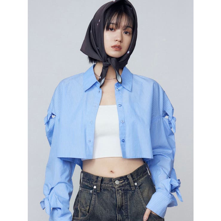 ノットスリーブオーバーシャツ | EMODA | 詳細画像8 