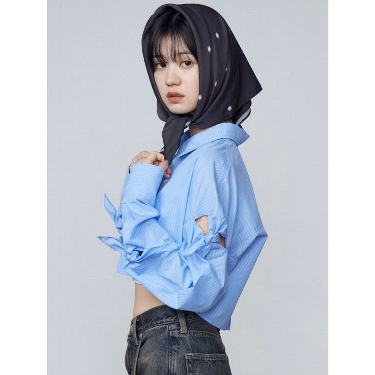 ノットスリーブオーバーシャツ | EMODA | 詳細画像9 