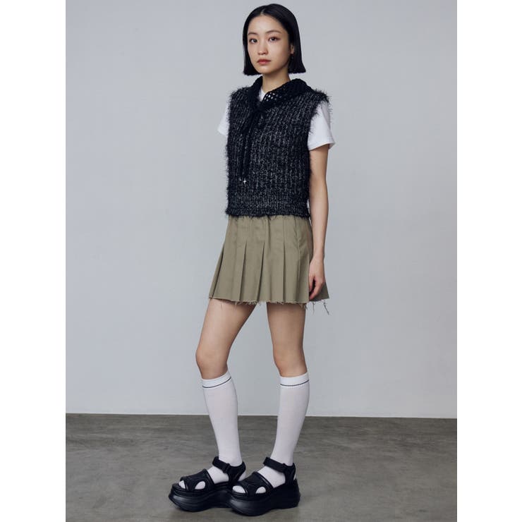 リブワイドプリーツスカート | EMODA | 詳細画像19 