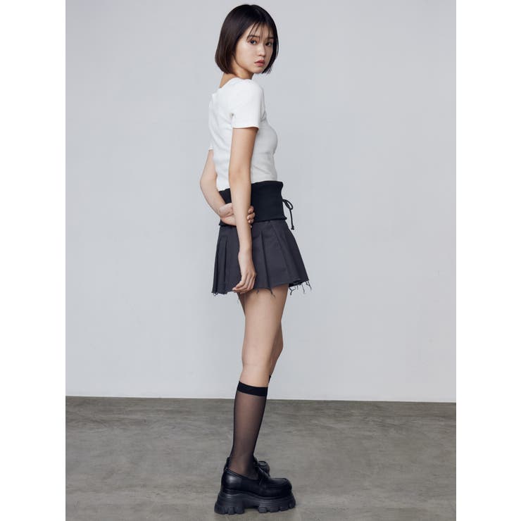 リブワイドプリーツスカート | EMODA | 詳細画像29 