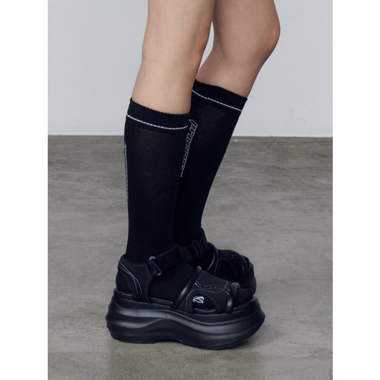 ブラック | ラインロゴソックス | EMODA