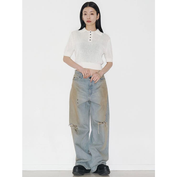 【VEQUM】SHEER DRY POLO KNIT | EMODA | 詳細画像10 