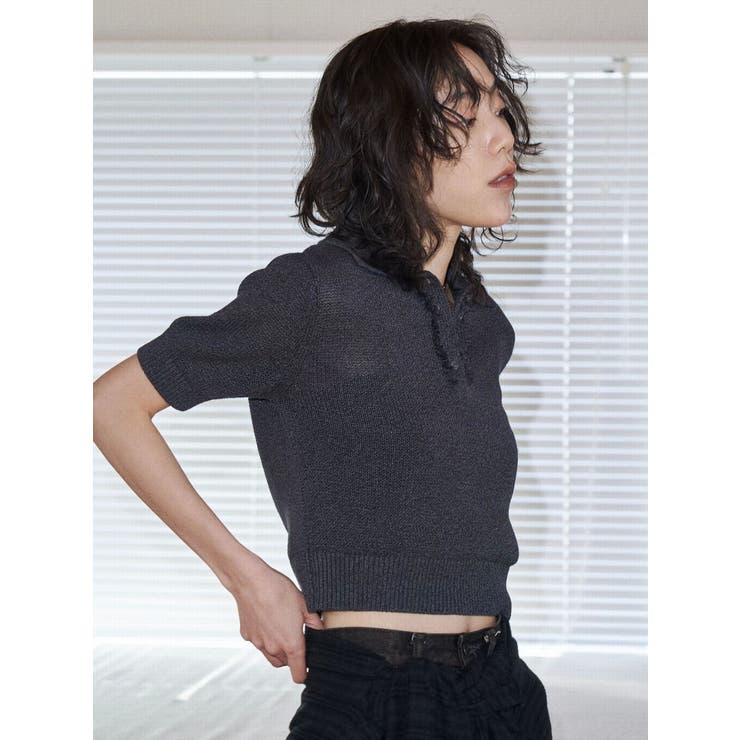【VEQUM】SHEER DRY POLO KNIT | EMODA | 詳細画像4 