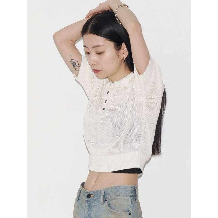 【VEQUM】SHEER DRY POLO KNIT | EMODA | 詳細画像8 