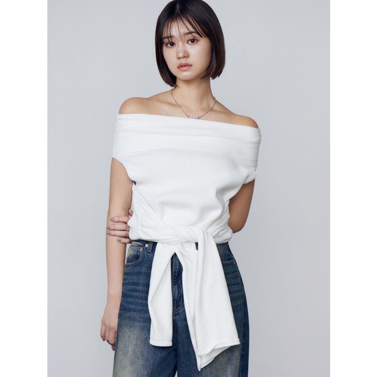 リボンオフショルダートップ | EMODA | 詳細画像7 