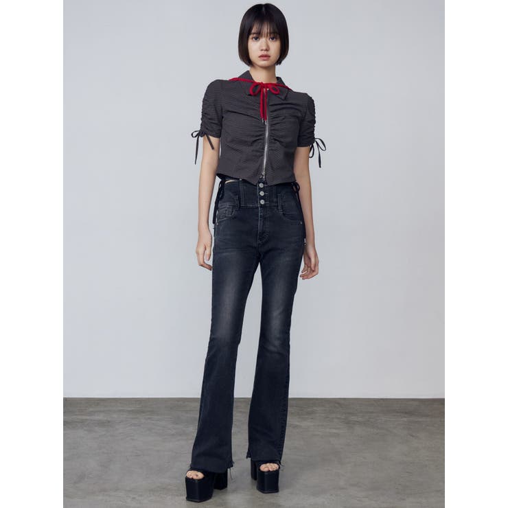 ギャザージップシャツトップ[品番：MKSW0063867]｜EMODA（エモダ）の