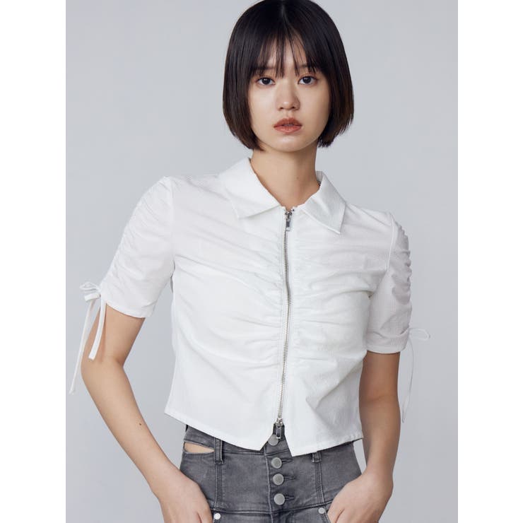 ギャザージップシャツトップ | EMODA | 詳細画像12 