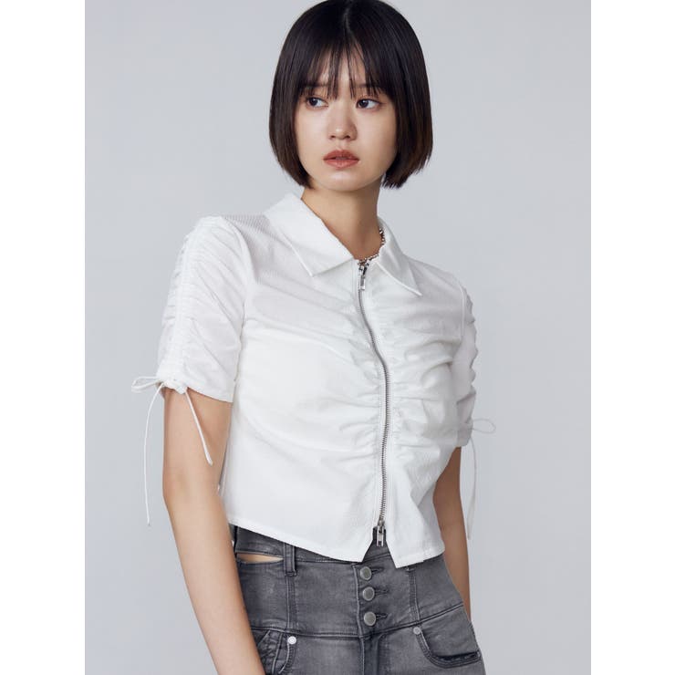 ギャザージップシャツトップ | EMODA | 詳細画像13 
