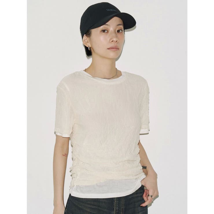 【VEQUM】WRINCLE LAYEREED TOPS | EMODA | 詳細画像1 