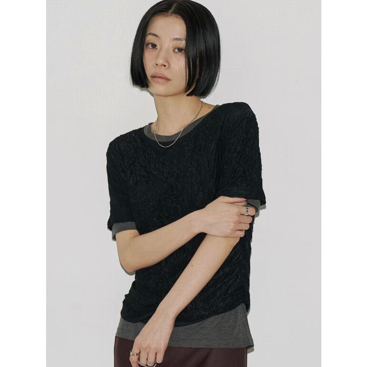 【VEQUM】WRINCLE LAYEREED TOPS | EMODA | 詳細画像7 