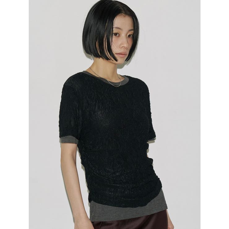 【VEQUM】WRINCLE LAYEREED TOPS | EMODA | 詳細画像9 