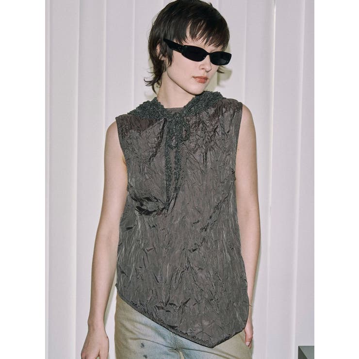 ブラウン | 【VEQUM】CRASH WRINKLE TOPS | EMODA