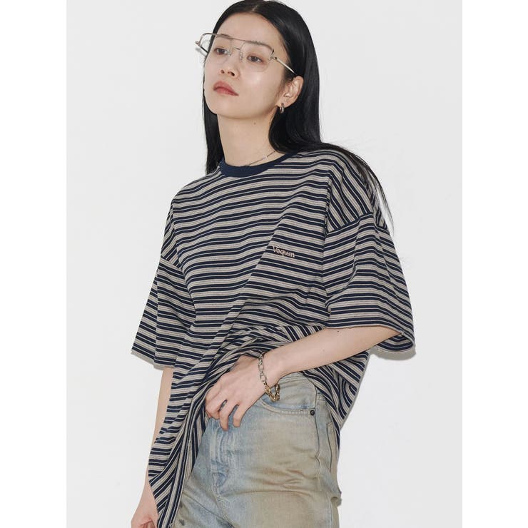 VEQUM】HIGH GAUGE BORDER T SHIRT[品番：MKSW0064616]｜EMODA