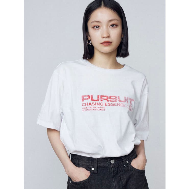 ホワイト | ロゴグラフィックTシャツ | EMODA