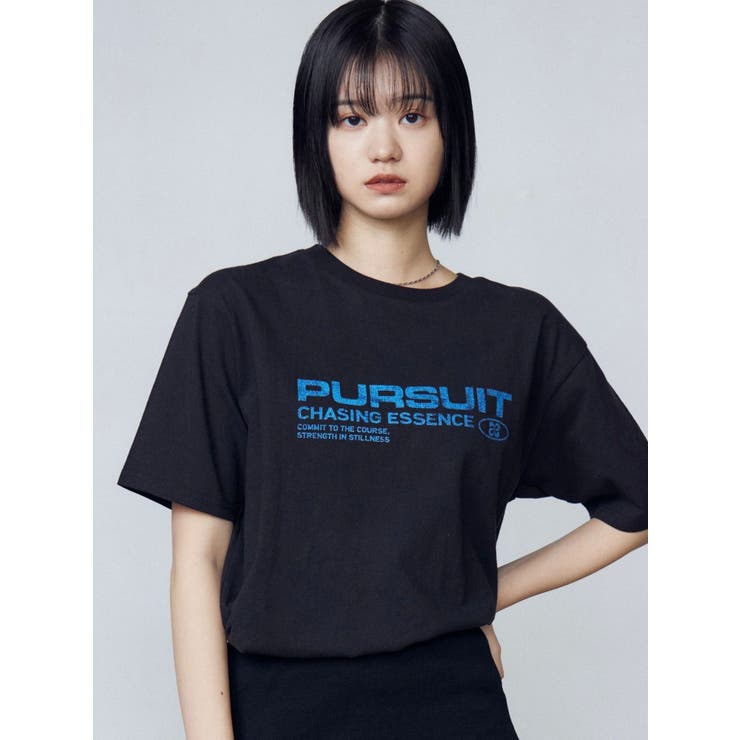 ブラック | ロゴグラフィックTシャツ | EMODA