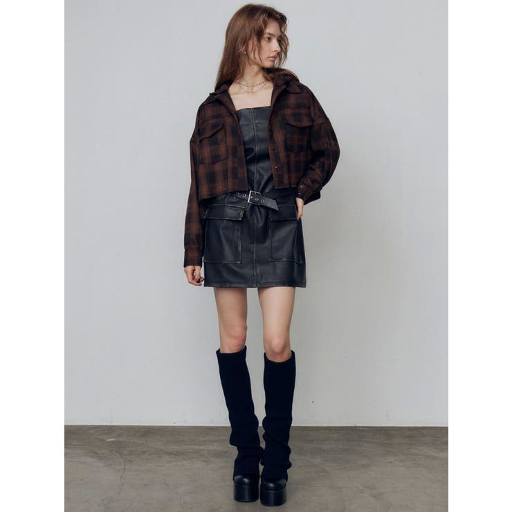 アウトポケットフェイクレザーワンピース | EMODA | 詳細画像13 