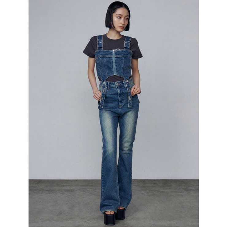 EMODAコルセットハングデニムサロペット コルセットハングデニムサロペット[品番：MKSW0064975]｜EMODA