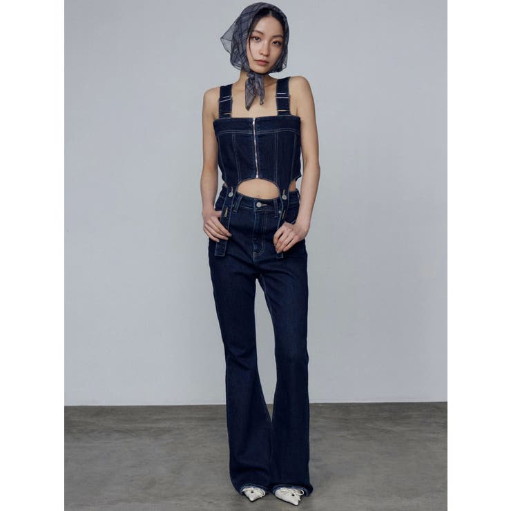 EMODA コルセットハングデニムサロペット S ブラック EMODA】コルセットハングデニムサロペット - PAL