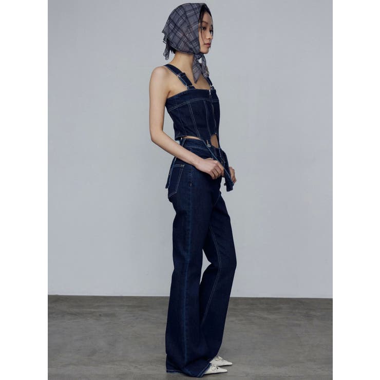 コルセットハングデニムサロペット[品番：MKSW0064975]｜EMODA