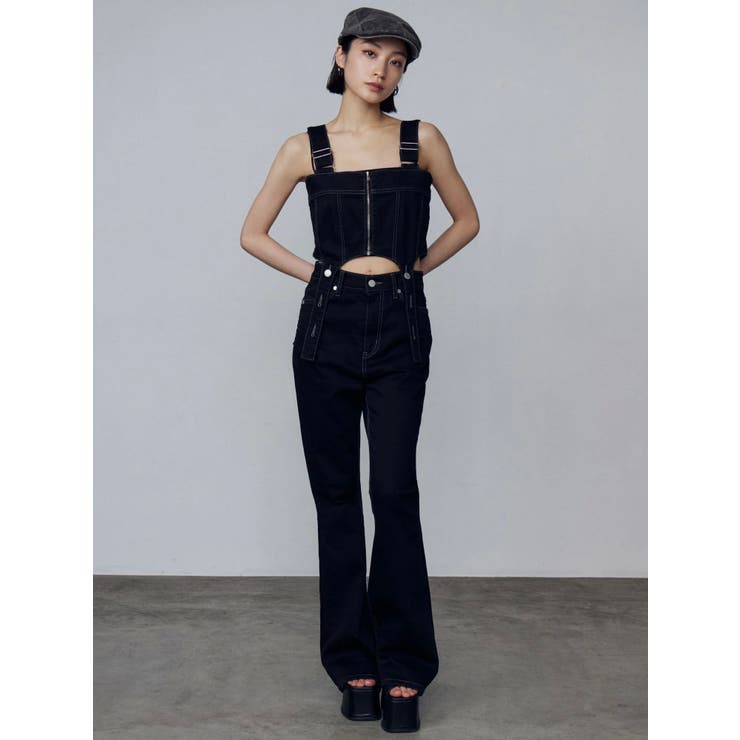 EMODAコルセットハングデニムサロペット エモダ EMODA コルセットハングデニムサロペット （インディゴ