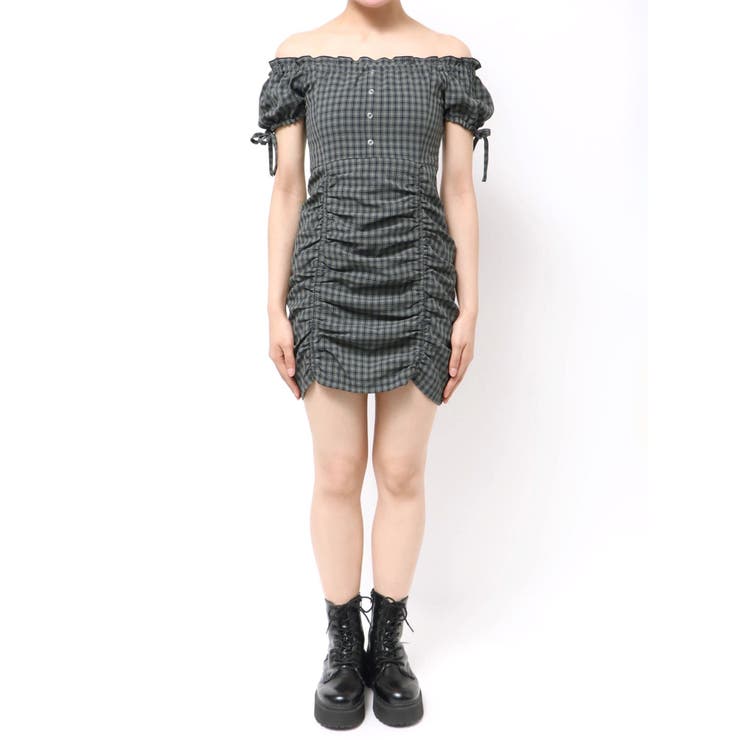 オフショルダーミニギャザーワンピース | EMODA | 詳細画像32 