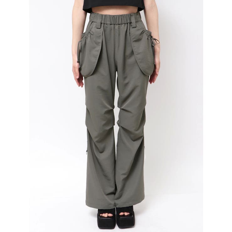 グレー | ハングポケットセミフレアパンツ | EMODA