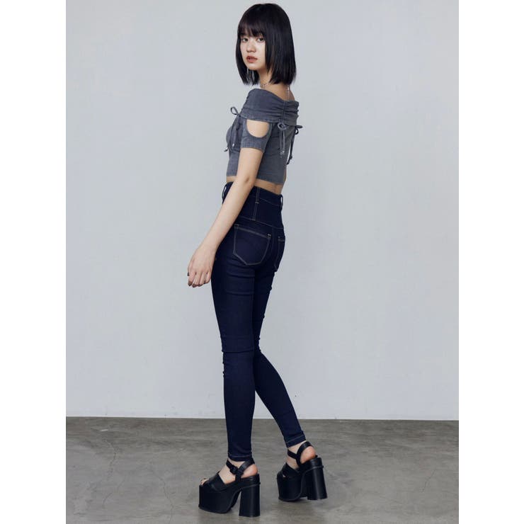 【ELDER】NUDEハイウエストデニム | EMODA | 詳細画像14 