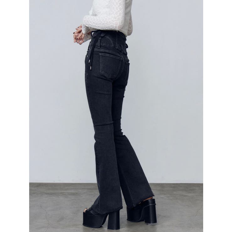 サイドオープンハイウエストフレアパギンス | EMODA | 詳細画像41 