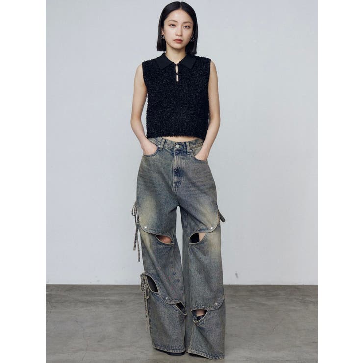 カットアウトルーズジーンズ | EMODA | 詳細画像12 