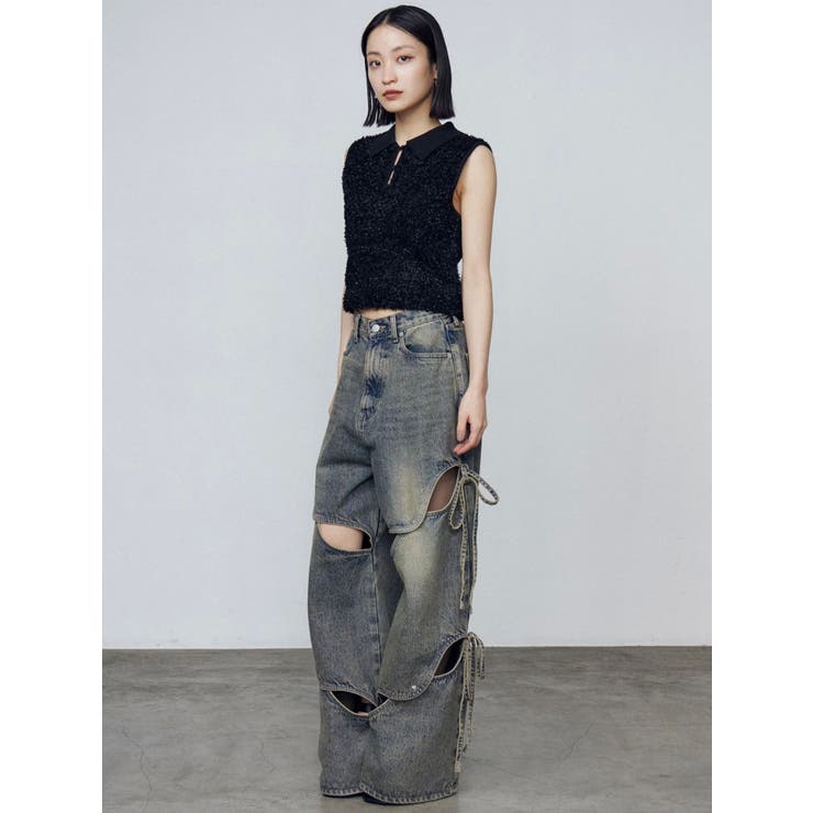 カットアウトルーズジーンズ | EMODA | 詳細画像13 