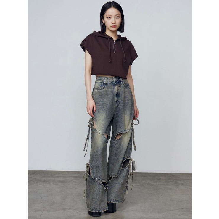 カットアウトルーズジーンズ | EMODA | 詳細画像17 