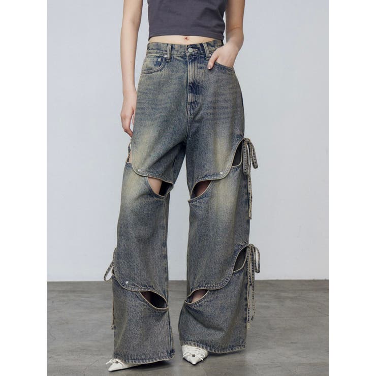 カットアウトルーズジーンズ | EMODA | 詳細画像3 