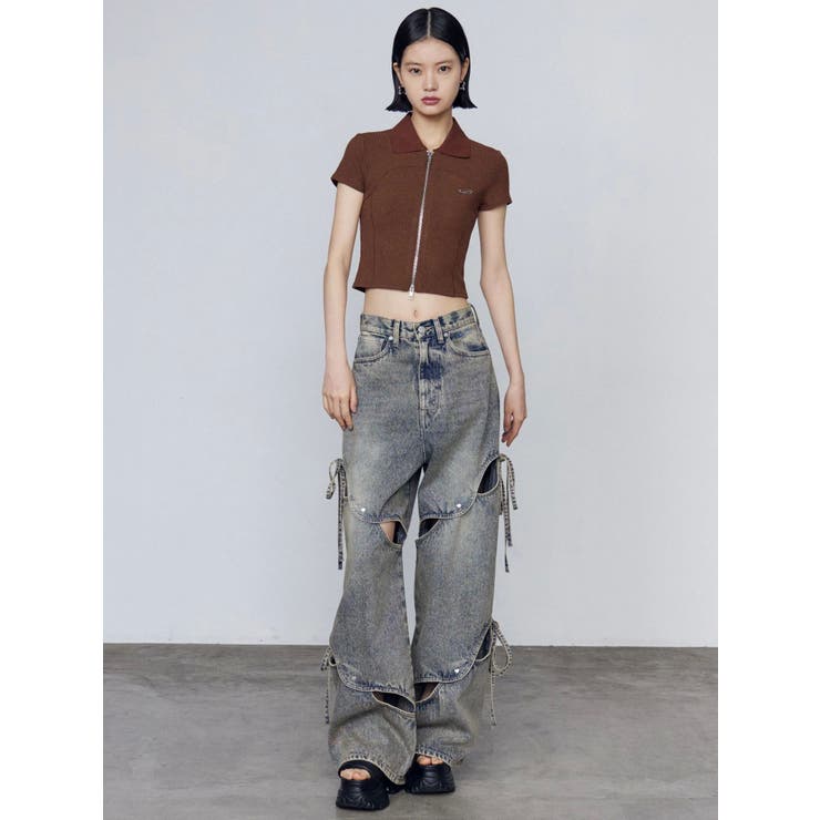 カットアウトルーズジーンズ | EMODA | 詳細画像31 