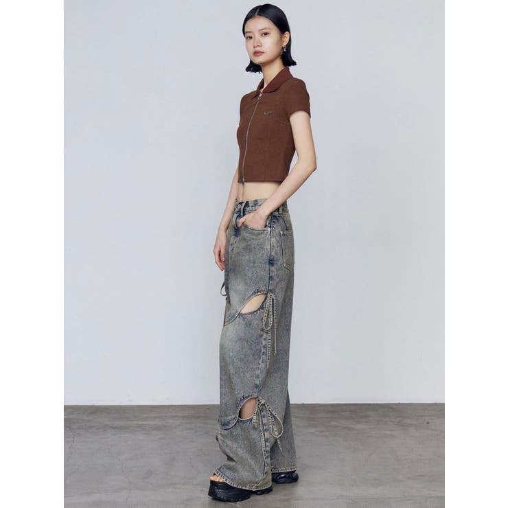 カットアウトルーズジーンズ | EMODA | 詳細画像32 