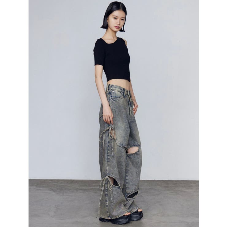 カットアウトルーズジーンズ | EMODA | 詳細画像33 