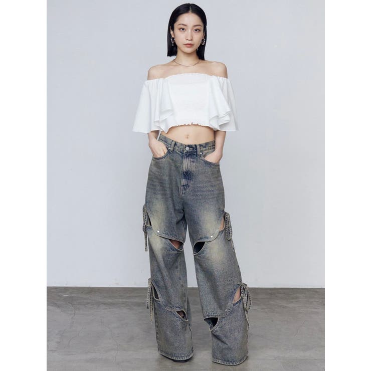 カットアウトルーズジーンズ | EMODA | 詳細画像41 