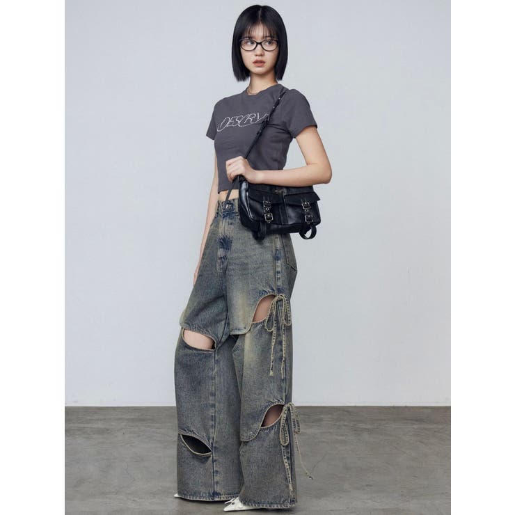 カットアウトルーズジーンズ | EMODA | 詳細画像9 