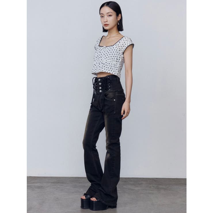 未使用 タグ付き✨ エイミーロウ レースドッキングブルゾン ジップアップ 38 未使用 タグ付き✨ エイミーロウ レースドッキングブルゾン