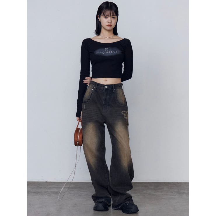 リボングラフィックルーズジーンズ | EMODA | 詳細画像25 