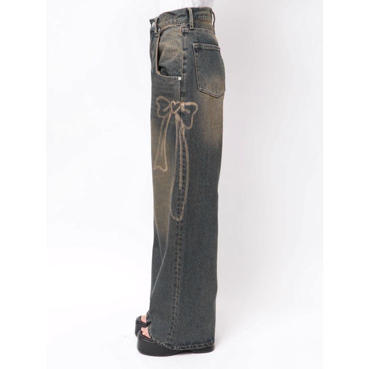 リボングラフィックルーズジーンズ | EMODA | 詳細画像30 