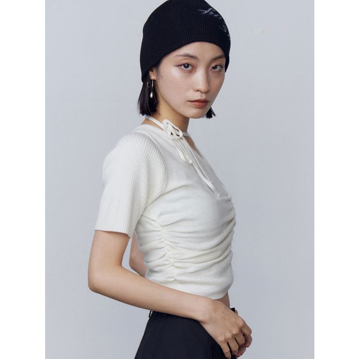 ことまり様ボタンニットブラック コカ coca ポロニットトップス （Black） - ファッション通販