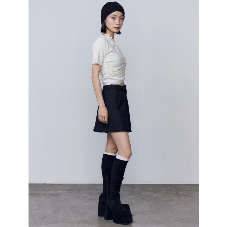 チョーカーギャザーショートスリーブニット | EMODA | 詳細画像27 