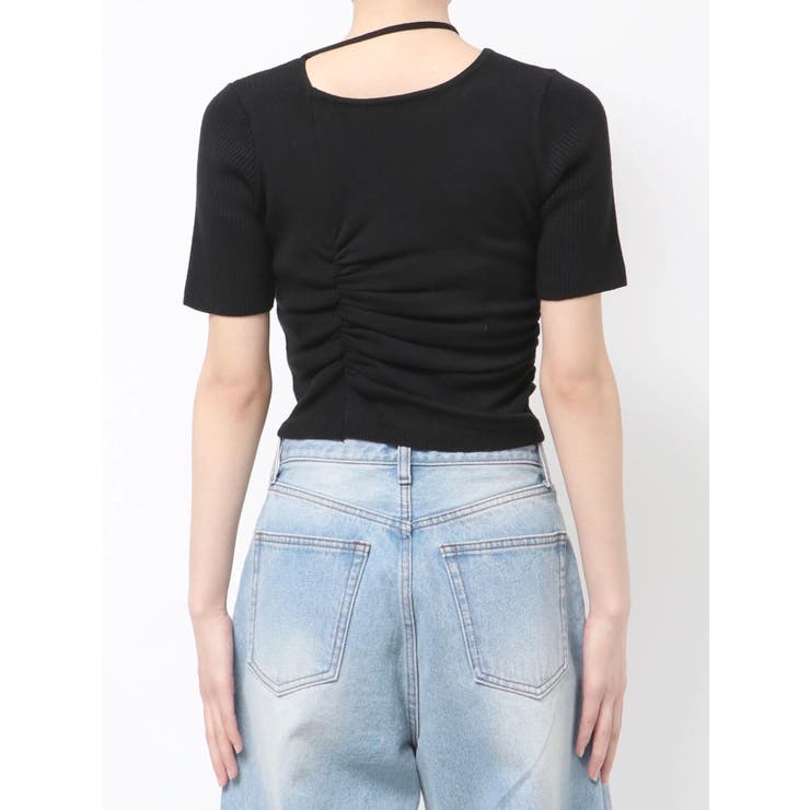 チョーカーギャザーショートスリーブニット | EMODA | 詳細画像35 