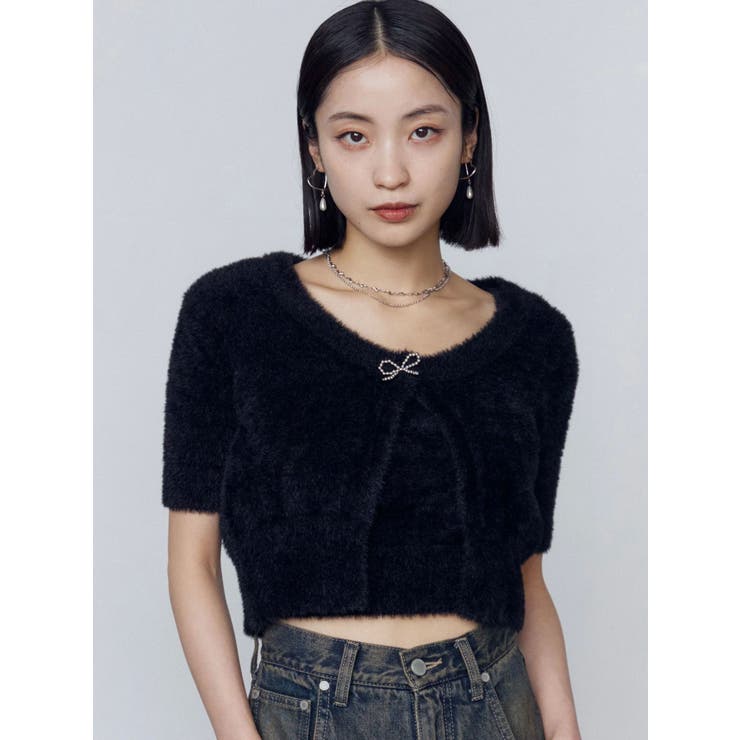 リボンチャームシャギーツインニット | EMODA | 詳細画像18 