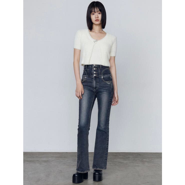 リボンチャームシャギーツインニット | EMODA | 詳細画像4 