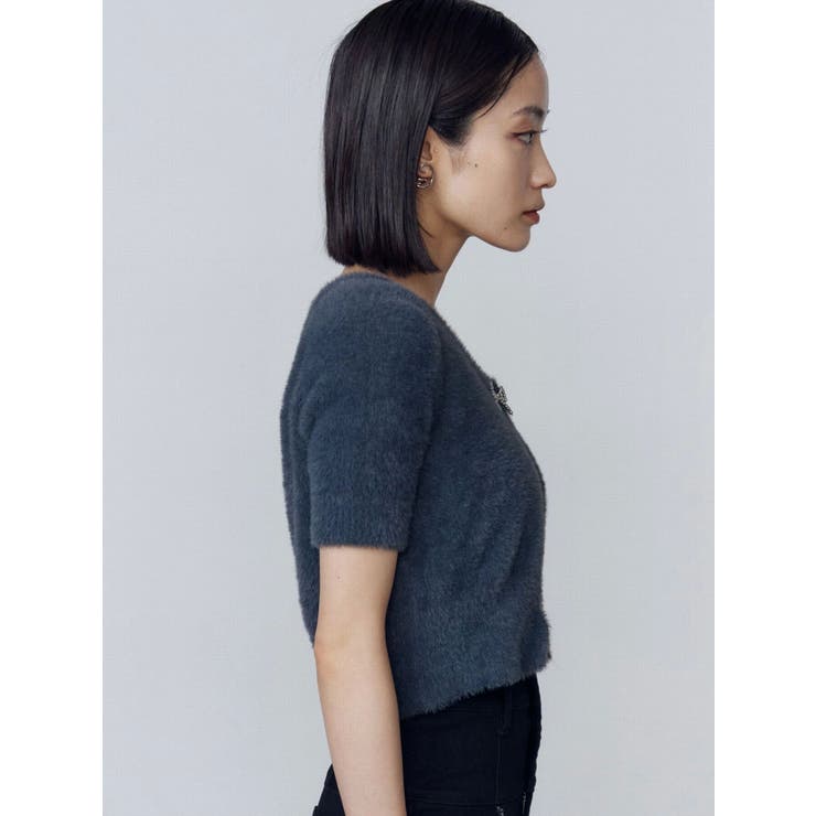 リボンチャームシャギーツインニット[品番：MKSW0065831]｜EMODA
