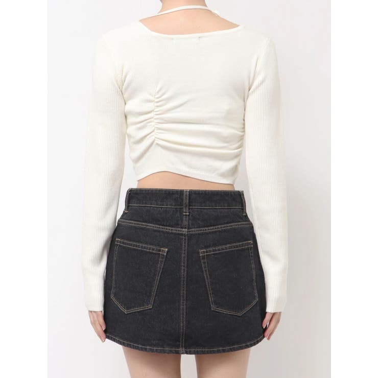 CHOKER GATHER LONG SLEEVE KNIT | EMODA | 詳細画像5 