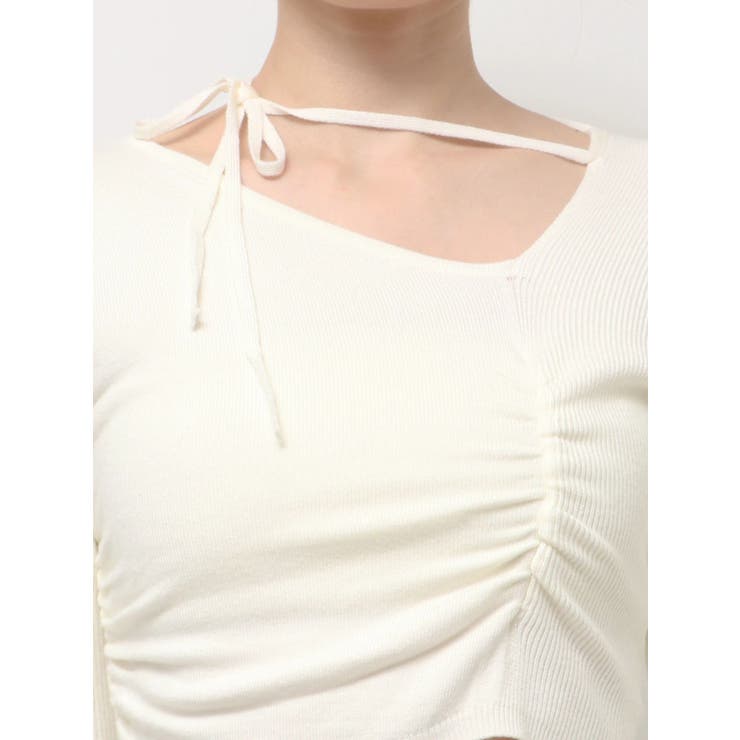 CHOKER GATHER LONG SLEEVE KNIT | EMODA | 詳細画像6 